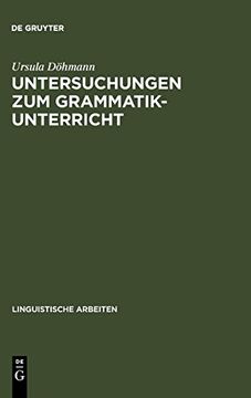 portada Untersuchungen zum Grammatikunterricht 