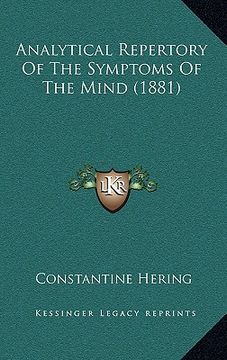 portada analytical repertory of the symptoms of the mind (1881) (en Inglés)