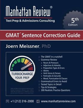 portada Manhattan Review Gmat Sentence Correction Guide [5Th Edition]: Turbocharge Your Gmat (en Inglés)