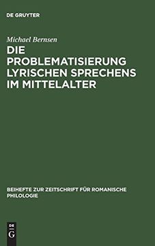 portada Die Problematisierung Lyrischen Sprechens im Mittelalter 