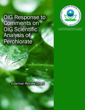 portada OIG Response to Comments on OIG Scientific Analysis of Perchlorate (External Review Draft) (en Inglés)