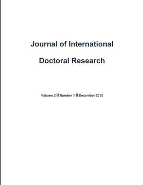 portada Journal of International Doctoral Research (JIDR) Volume 2, Issue 1 (en Inglés)