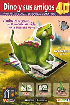 portada Dino y sus Amigos 4d Para Pintar y Jugar en Realidad Aumentada