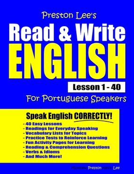 portada Preston Lee's Read & Write English Lesson 1 - 40 For Portuguese Speakers (en Inglés)