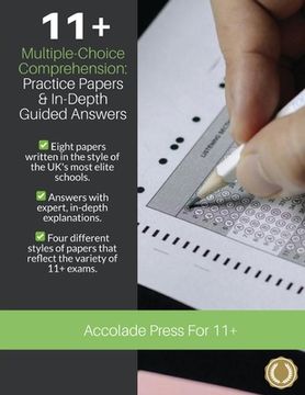 portada 11+ Multiple-Choice Comprehension: Practice Papers and In-Depth Guided Answers: CEM, GL and Independent School 11 Plus English Exams