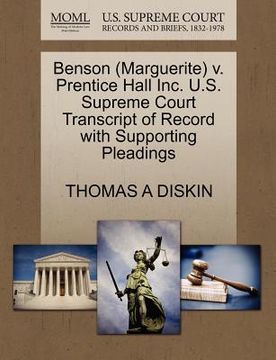 portada benson (marguerite) v. prentice hall inc. u.s. supreme court transcript of record with supporting pleadings
