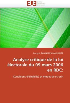 portada Analyse Critique de La Loi Electorale Du 09 Mars 2006 En Rdc