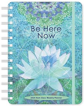 portada Ram Dass 2024 Weekly Planner: Be Here now | Travel-Size 12-Month Calendar | Compact 5" x 7" | Flexible Cover, Wire-O Binding, Elastic Closure, Inner Pockets