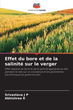portada Effet du bore et de la salinité sur le verger (en Francés)