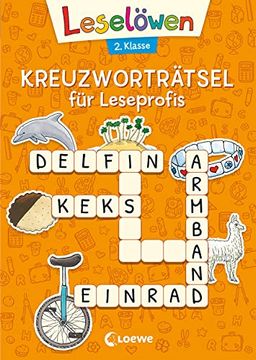portada Leselöwen Kreuzworträtsel für Erstleser - 2. Klasse (Orange) (Leselöwen Rätselwelt) (in German)