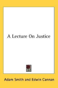 portada a lecture on justice (in English)