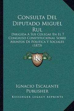 portada Consulta del Diputado Miguel Rul: Dirigida a sus Colegas en el 7 Congreso Constitucional Sobre Asuntos de Politica y Sociales (1873) (in Spanish)