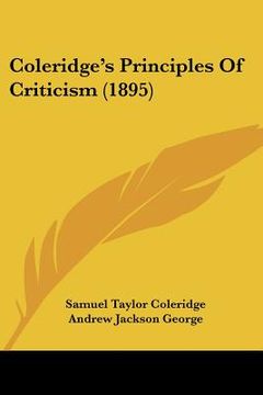portada coleridge's principles of criticism (1895) (in English)
