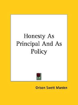 portada honesty as principal and as policy (en Inglés)