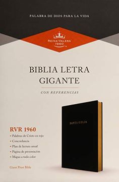 portada Biblia Reina Valera 1960 Letra Gigante. Piel Fabricada, Negro (in Spanish)