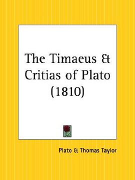 portada the timaeus and critias of plato (en Inglés)
