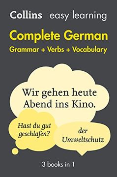 portada Complete German Grammar Verbs Vocabulary: 3 Books In 1 (en Inglés)