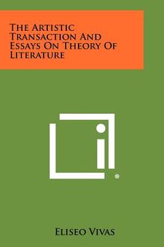 portada the artistic transaction and essays on theory of literature