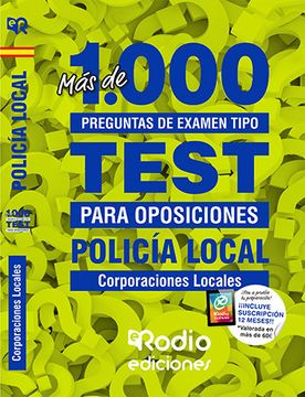 portada Policía Local. Más de 1. 000 Preguntas de Examen Tipo Test Para Oposiciones: Corporaciones Locales