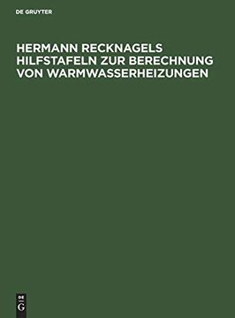 portada Hermann Recknagels Hilfstafeln zur Berechnung von Warmwasserheizungen 