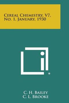 portada Cereal Chemistry, V7, No. 1, January, 1930
