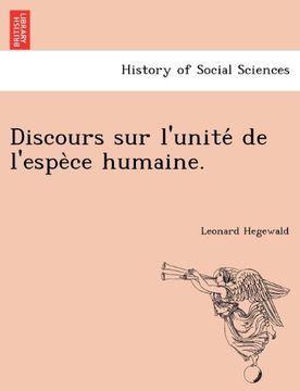 portada Discours sur l'unité de l'espèce humaine. (French Edition)