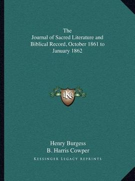 portada the journal of sacred literature and biblical record, october 1861 to january 1862 (en Inglés)