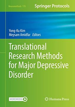 portada Translational Research Methods for Major Depressive Disorder (Neuromethods, 179) (en Inglés)