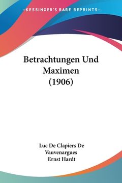 portada Betrachtungen Und Maximen (1906) (in German)