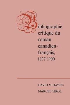 portada Bibliographie Critique du Roman Canadien-Francaise, 1837-1900 