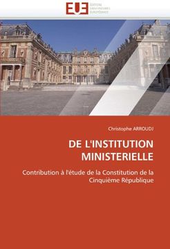 portada de L'Institution Ministerielle