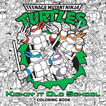 portada Kickin' it old School Coloring Book (Teenage Mutant Ninja Turtles) (en Inglés)