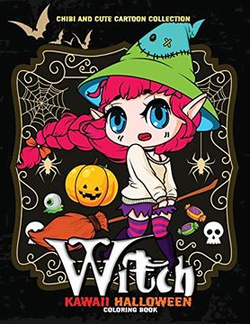 portada Kawaii Halloween Coloring Book: Fun and Beautiful Coloring Pages for Stress Relieving Design (en Inglés)