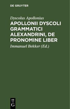 portada Apollonii Dyscoli Grammatici Alexandrini, de Pronomine Liber (en Latin)