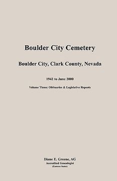 portada boulder city, cemetery, volume 3 (en Inglés)