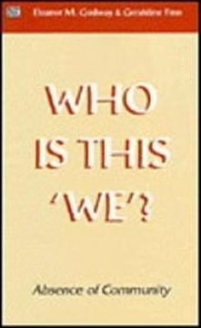 portada who is this 'we'?: absence of community (en Inglés)