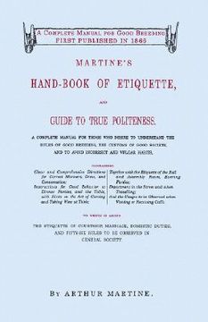 portada martine's handbook of etiquette (en Inglés)