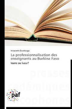 portada La Professionnalisation Des Enseignants Au Burkina Faso