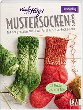 portada Woolly Hugs Mustersocken Stricken: Mit der Genialen Auf- & Ab-Ferse - aus Year-Socks-Garn (en Alemán)