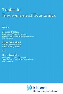 portada topics in environmental economics (en Inglés)