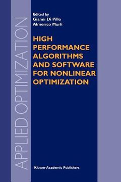 portada high performance algorithms and software for nonlinear optimization (en Inglés)