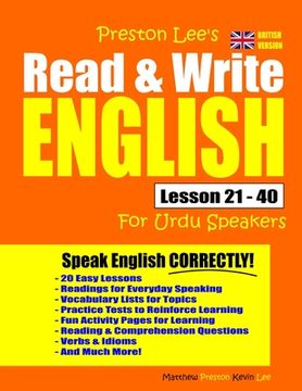 portada Preston Lee's Read & Write English Lesson 21 - 40 For Urdu Speakers (British Version)