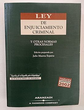 portada Ley de Enjuiciamiento Criminal y Otras Normas Procesales (Ed. 200 2)