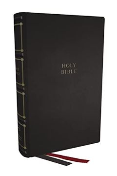 portada Nkjv, Compact Center-Column Reference Bible, Genuine Leather, Black, red Letter, Comfort Print (en Inglés)