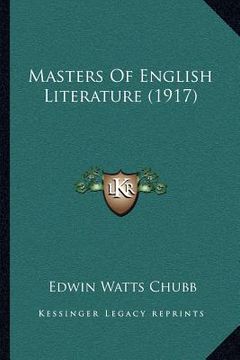 portada masters of english literature (1917)