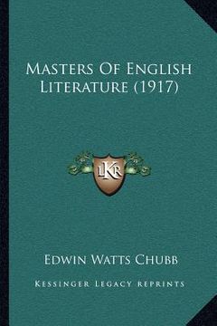 portada masters of english literature (1917) (en Inglés)