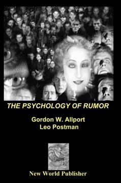 portada The Psychology of Rumor (en Inglés)
