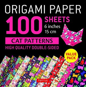 portada Origami Paper 100 Sheets cat Patterns 6 (15 Cm): Tuttle Origami Paper: High-Quality Double-Sided Origami Sheets Printed With 12 Different Patterns: In (in English)