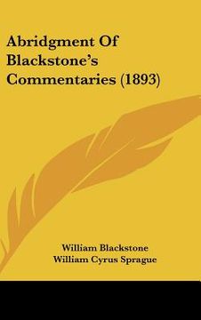 portada abridgment of blackstone's commentaries (1893) (en Inglés)