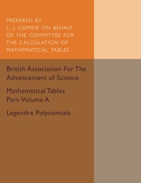 portada Mathematical Tables Part-Volume a: Legendre Polynomials: Volume 1 (en Inglés)